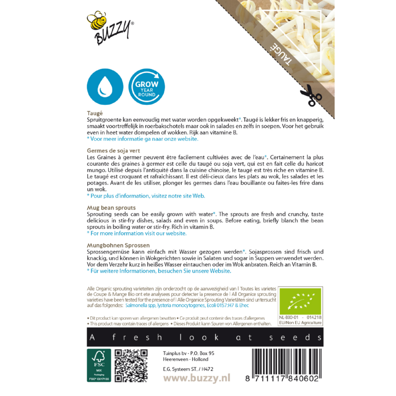 Buzzy® Organic Sprouting Taugé  (BIO)