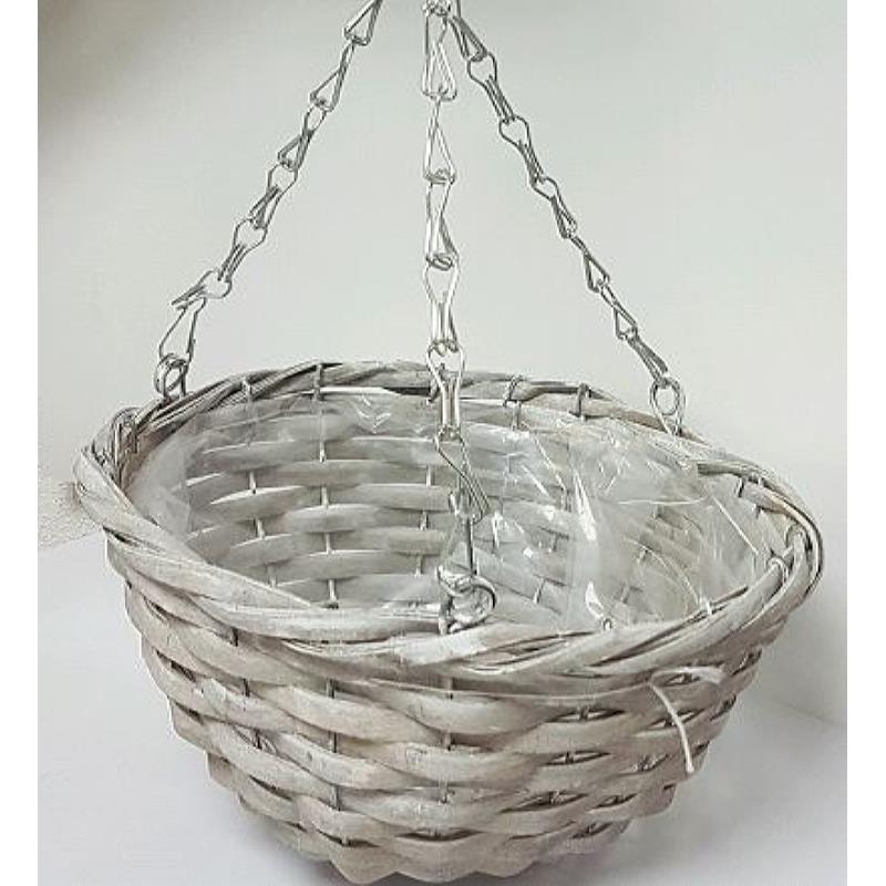Hanging Basket ACTIE  25cm White wash