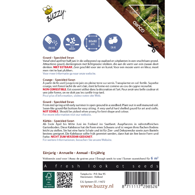 Buzzy® Ornamental Gourd Speckled Swan (Lagenaria siceraria)