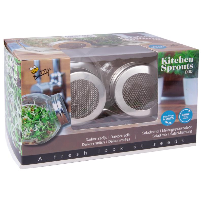 Buzzy® Organic Sprouting Duo pot met schaal BIO (6)