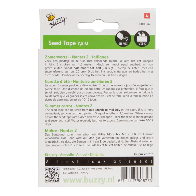 Buzzy® Zaadband Wortelen Nantes 2