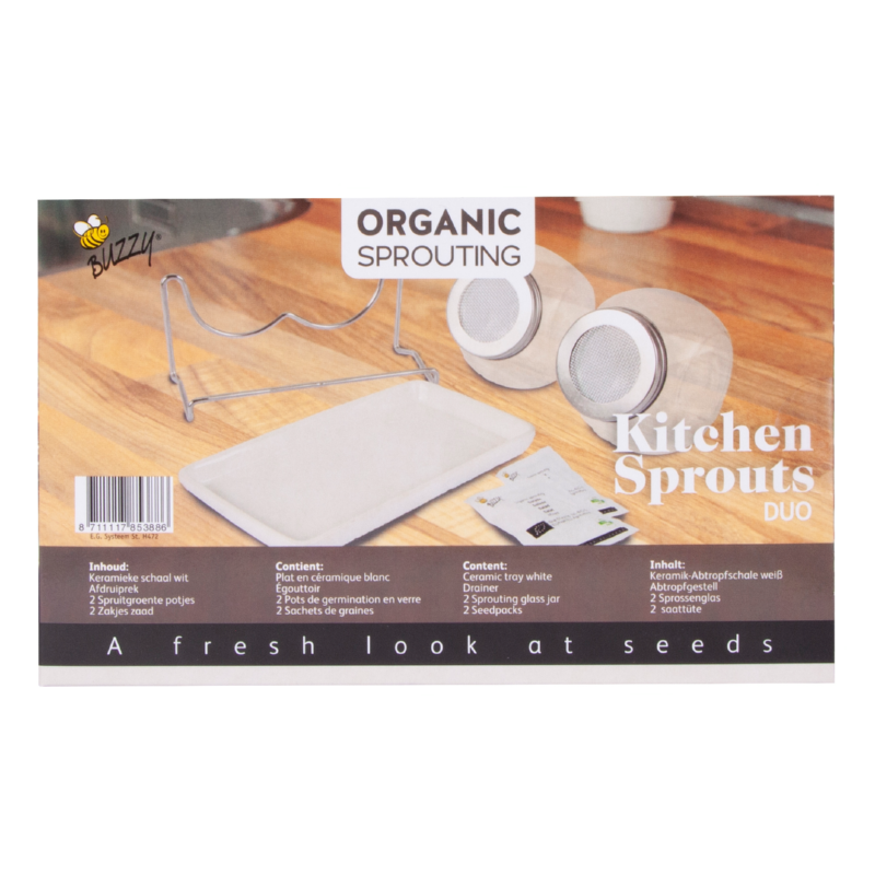 Buzzy® Organic Sprouting Duo pot met schaal BIO (6)