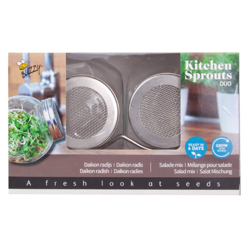 Buzzy® Organic Sprouting Duo pot met schaal BIO (6)