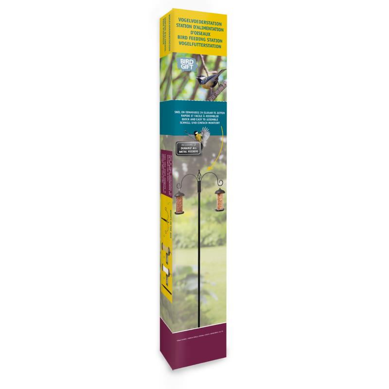 Bird Gift Blacksteel voederstation met 2 feeders (10)