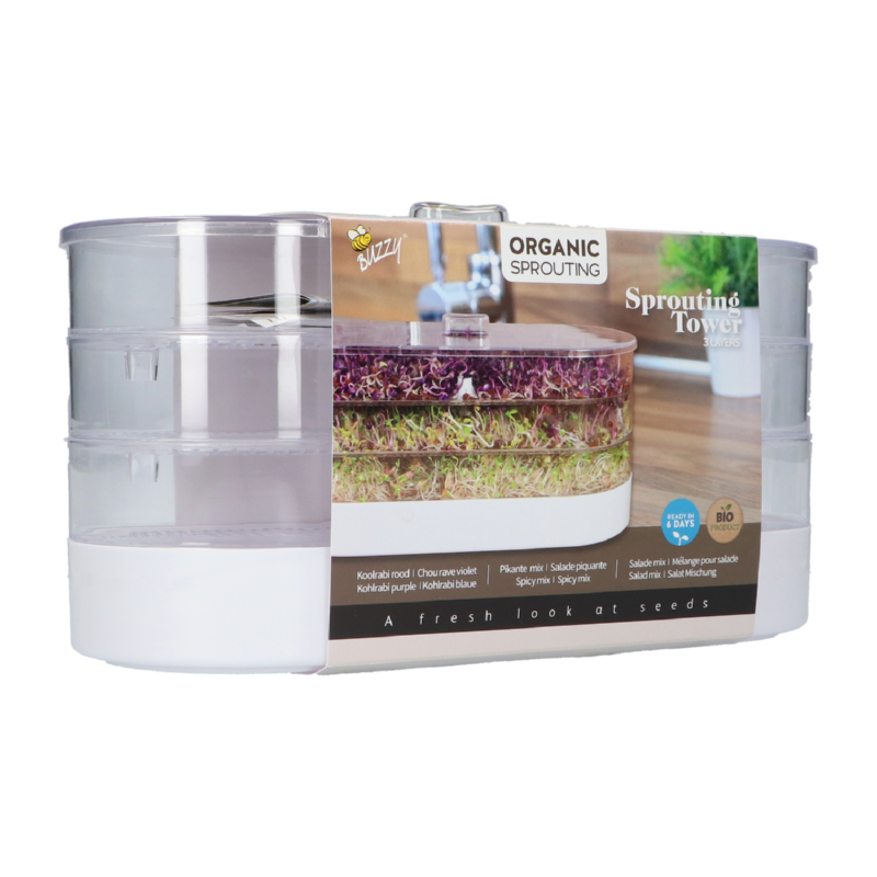 Buzzy® Organic Sprouting Tower 3 laags (4) BIO