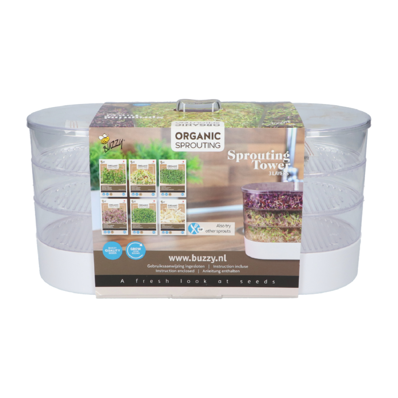 Buzzy® Organic Sprouting Tower 3 laags (4) BIO