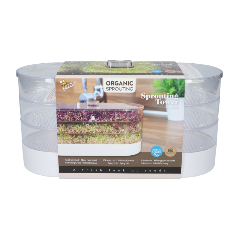 Buzzy® Organic Sprouting Tower 3 laags (4) BIO