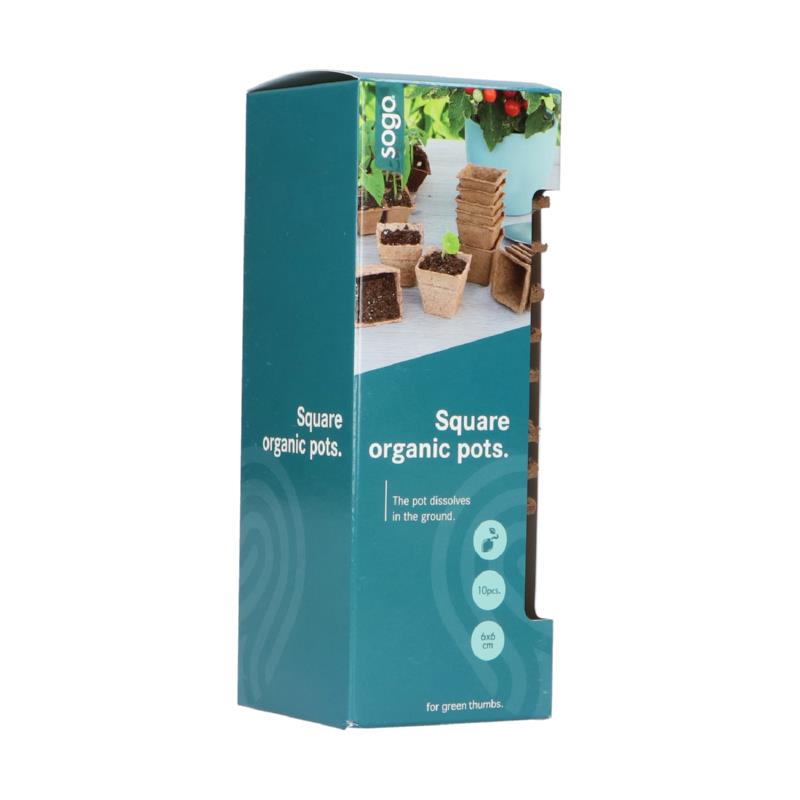 SOGO Biologische turfpotjes 6cm vierkant 10st (14)