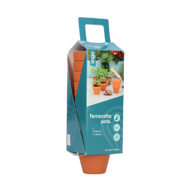 SOGO Stenen terracotta potjes 5/6cm 9st. (12)