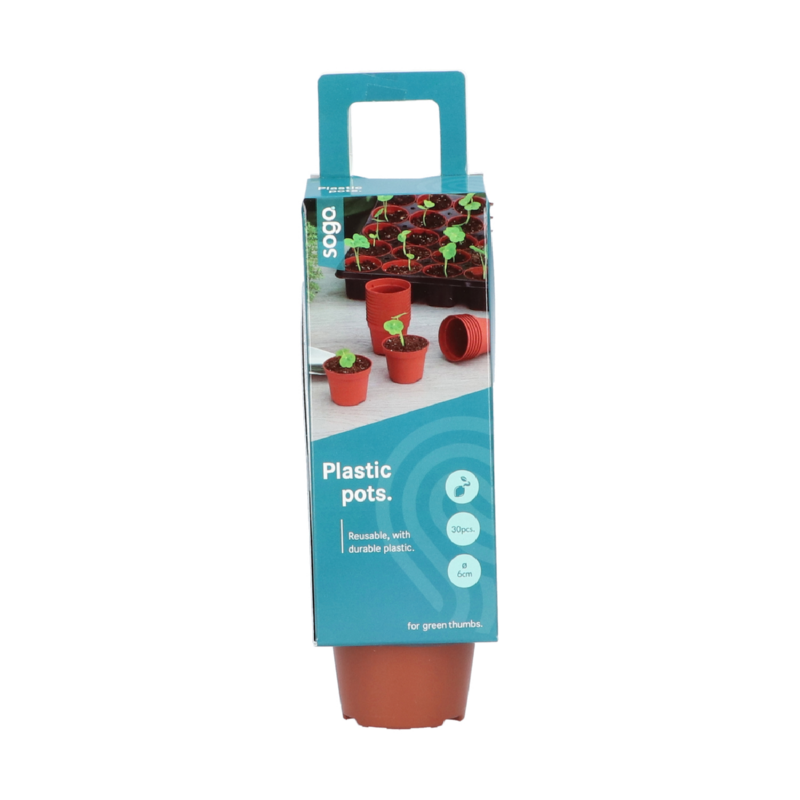 SOGO Plastic potje terra kleur  6cm 30st