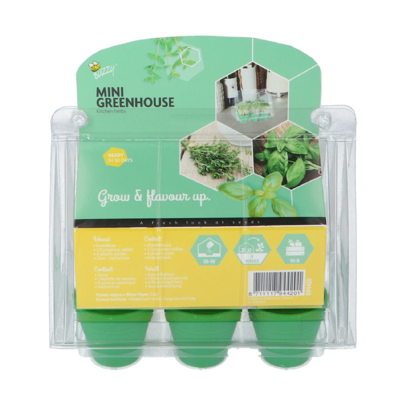 Buzzy® Mini Greenhouse Kitchen Herbs (8)