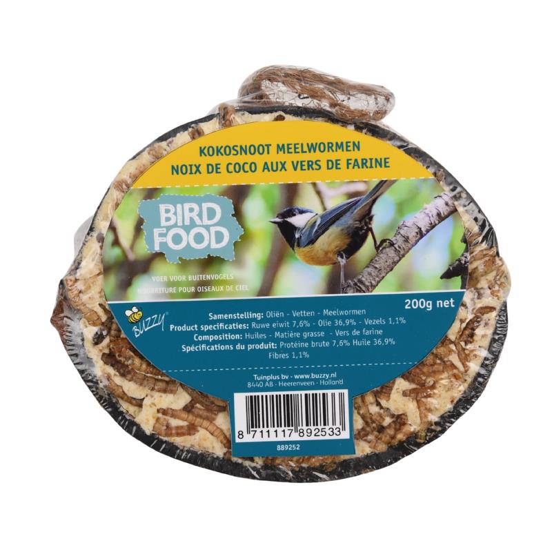 Bird Food Halve kokosnoot meelwormen incl.display (36)