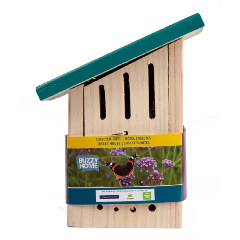 Insectenkast met scheef dakje voor bijen en vlinders (4)