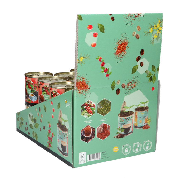 Buzzy® Display Can 2 Grow Koffie & Thee 22st